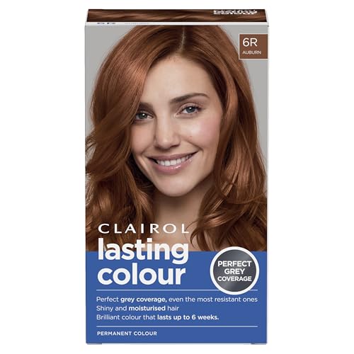 Clairol Lasting Colour Permanent Hair Dye | Ideal Grey Coverage | Shiny and Moisturised Hair | 6R Auburn