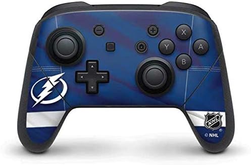 Skinit Decal Gaming Skin Compatible with Nintendo Switch Pro Controller - Officially Licensed NHL Tampa Bay Lightning Jersey Design