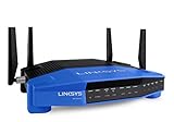 4 puertos Gigabit Ethernet Linksys WRT1900ACS - Router inalámbrico Smart Wi-Fi de Doble Banda AC1900 (Doble Banda 2,4 y 5 GHz, procesador Doble núcleo 1,6 GHz, Wireless-AC, 4 Antenas, Seguridad Avanzada), Azul y Negro