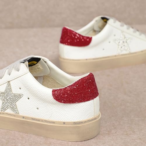Image of Mi.iM Gaby Women's Star Sneakers - Snake Print Suede Lace-Up Fashion Shoes with Rubber Sole