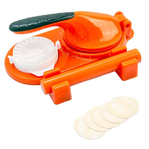 Knödel Haut Making Mould, Dumpling Maker, Einfache Herstellung von Knödeln, Mit Pressform Set, Manuelles Pressen von Tortillas, Schnelle Herstellung von Teigtaschen in 10 Sekunden Empanadas (Orange) Cover