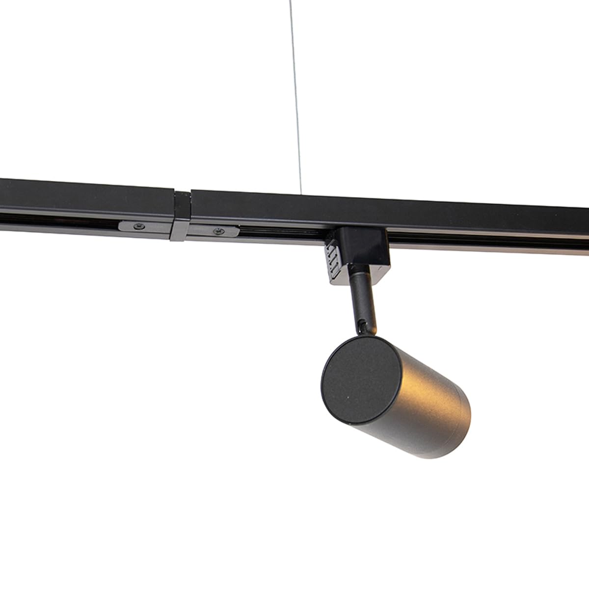 QAZQA Moderno sistema de rieles para colgar monofásico con 5 puntos negro - Jeana Acero Alargada Adecuado para LED Max. 5 x 50 Watt