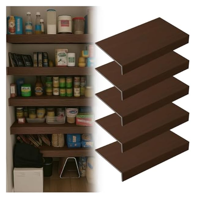 Wire Shelf Cover, Imitation Wood-Look, Removable Waterproof Rack Covers for Kitchen Pantry, Cuttable 8mm PVC Composite Sheet