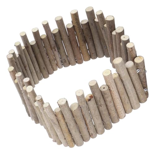 ibasenice Holzzaun Spielzeug für Hamster Chinchilla aus Naturbelassenem Holz 30cm Multifunktionaler Haustier Zaun Käfigzubehör für Kleintiere
