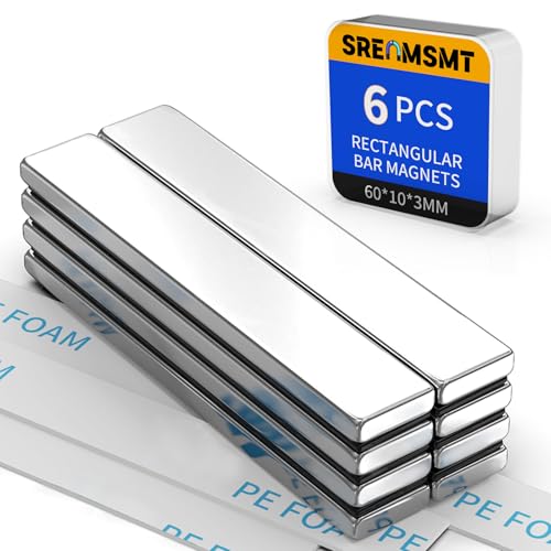 Image of Powerful Neodymium Bar Magnets, 6 Pack Heavy Duty Magnet, 60x10x3 mm