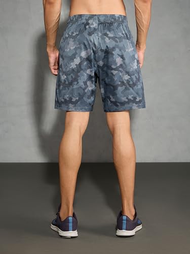 Image of TECHNOSPORT Men's Regular Fit All Over Print Stretchable Shorts with Quick Dry, Anti Odour for Gym, Sports and Regular Use