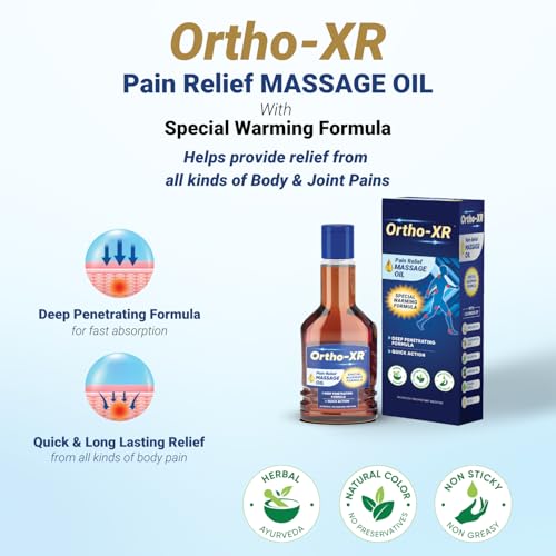 Image of Ortho XR Ayurvedic Pain Relief Massage Oil 55ml | Special Warming Formula for Quick & Long-Lasting Relief from Body, Joint, Muscle, Back, Knee & Shoulder Pain (3)