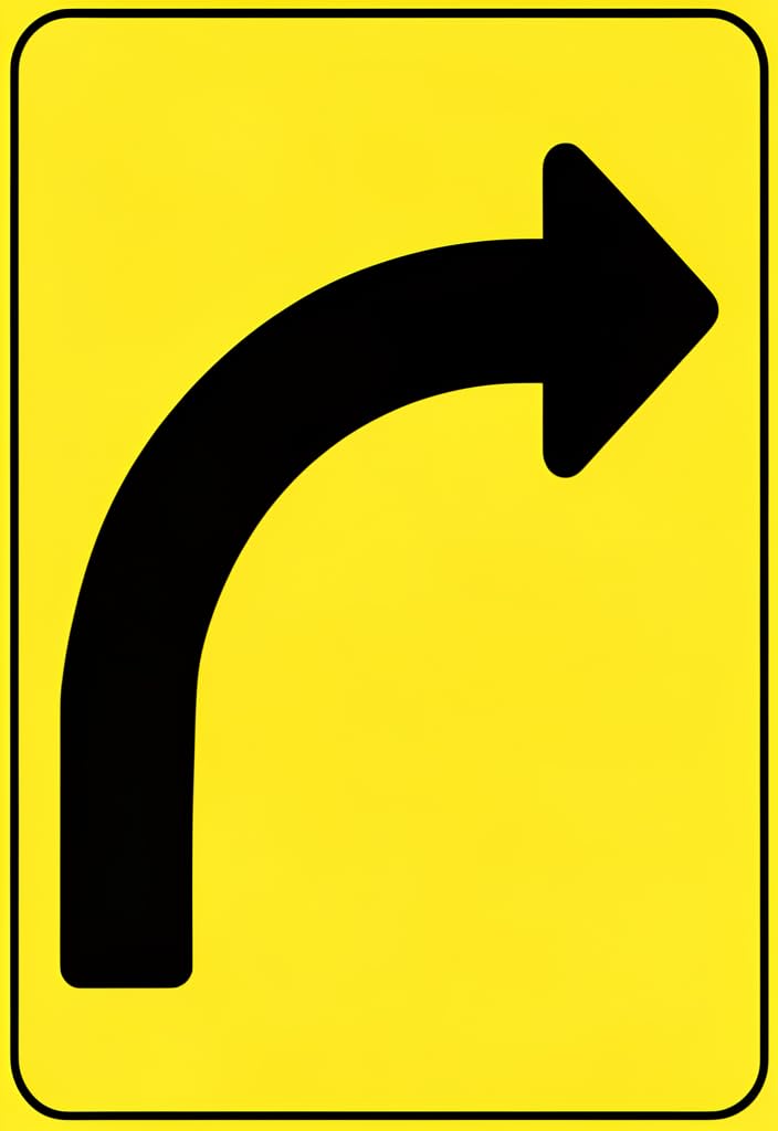 peiyeety Right Turn Arrow Tin Sign 12x8 Inch, Yellow & Black Metal Wall Decor Plaque, Traffic Road Sign Style for Garage, Workshop, Man Cave, Office, Game Room, Gift Idea