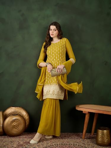 Image of SheWill Kurta Set for Women - Maroon Velvet Zari Sequence Cording Embroidered Kurta with Pant and Cutwork Organza Dupatta