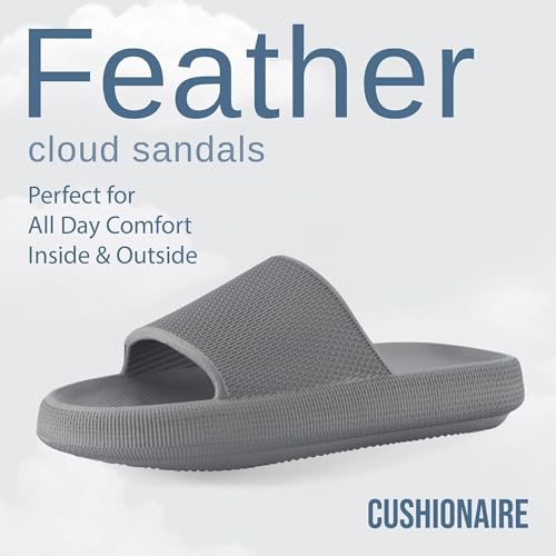 CUSHIONAIRE Feather EVA Mens Sandals – Slip On Recovery Slides, Lightweight Water Shoes for Men2