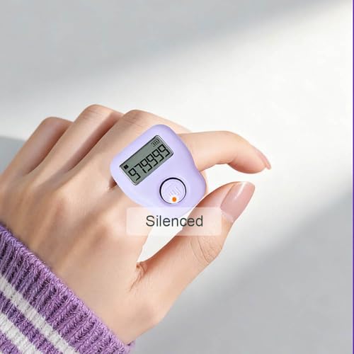 Image of Rechargeable Silent Finger Counter 6 Channels Digital Tasbih Tally Clicker with LED for Prayer Knitting Sports Gift
