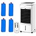 Price comparison product image MYLEK Portable Air Cooler Evaporative Mobile With Remote Control, LCD, Timer, Air Purifier Ioniser, 3 Speeds, 3 Wind Settings, Oscillation, Cooling & Humidifier Function