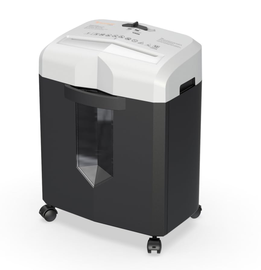 Bonsaii 12-Sheet Micro Cut Paper Shredder, 60-Minute P-4 High Security Shredders for Home Office, Shreds CD/Credit Card/Mail/Staple/Clip, Jam-Proof System with 4.2 Gal Pullout Bin (C266-BW)