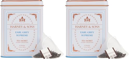 Harney & Sons Earl Grey Supreme, Black Tea, 20 Sachets (Pack of 2)