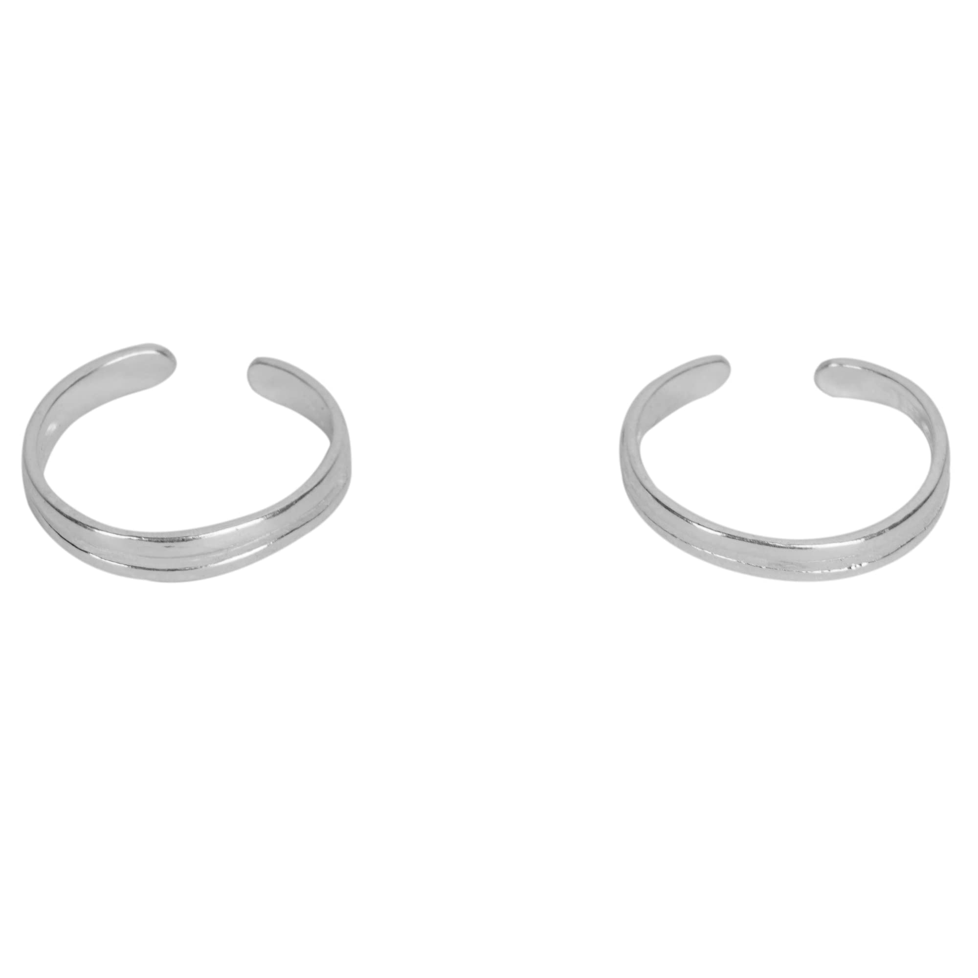 Exclusive BIS Hallmarked 925 Pure Sterling Oxidized Silver Plain Toe Ring/Bichhiya For Girls & Women-image-49