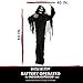 Haunted Hill Farm Life-Size Animatronic Scary Talking Grim Reaper with Touch Activated Lights and Sounds, Indoor or Covered Outdoor Halloween Decorations for Home or Haunted House, Battery Operated