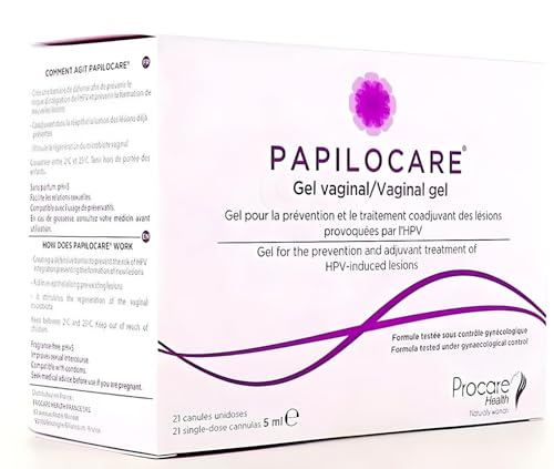 Papilocare Vaginal Gel 21 Unidoses Each 5 ml Your Skin Cannulas HPV Induced Lesions