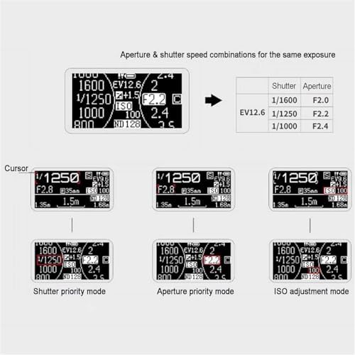 Professional Camera Light Meter - OLED Screen Exposure Indicator, Adjustable ISO, Aperture & Shutter Speed, 30° Average Metering, Cold Shoe Mount - Perfect for Vintage Cameras (Silver)