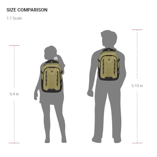 Image of SwissGear Travel Tech Pro Laptop Backpack - Fits Laptops up to 16 inch - ScanSmart TSA-Friendly Backpack with Multiple Organizer Pockets - Olive