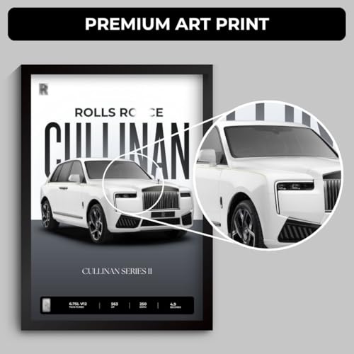 Image of Funk You Store Rolls Royce Cullinan Poster | Framed Poster of Rolls Royce Car A4 Sized (31 x 23 cm) for Wall, Gift for Boys, Car Posters | Supercar Luxury Frames Hanging, Room Decor, Gifting (F 059)