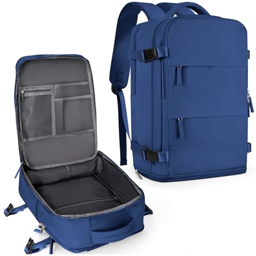 coowoz Mochila de viagem grande para mulheres e homens, mochila de mão, mochila de caminhada, impermeável, para esportes ao ar livre, Azul royal, 30L