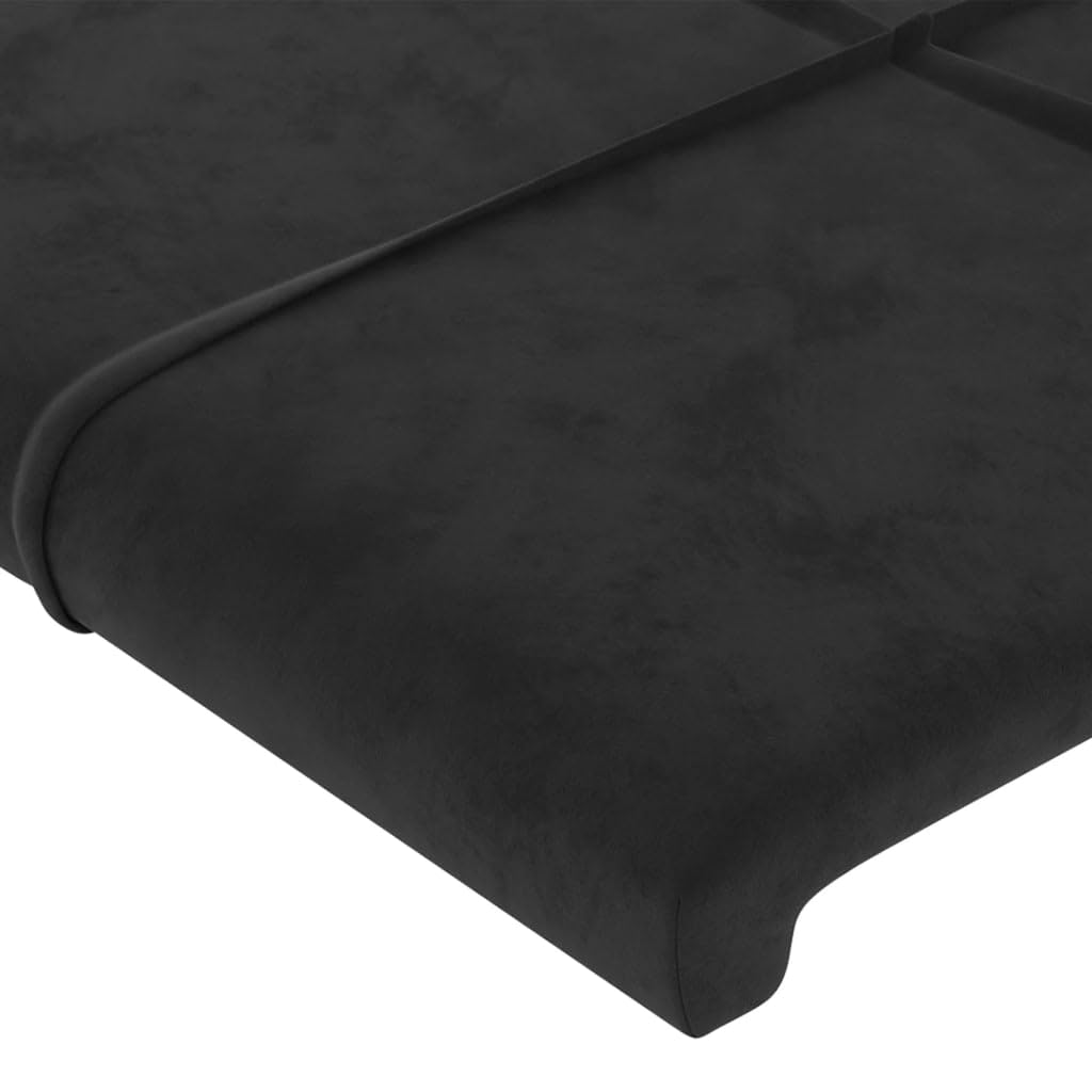 vidaXL Kopfteil Polsterkopfteil Bettkopfteil Bettgestell für Bett Betthaupt Bettrahmen Schlafzimmer Bettzubehör Schwarz 90x5x118/128 cm Samt