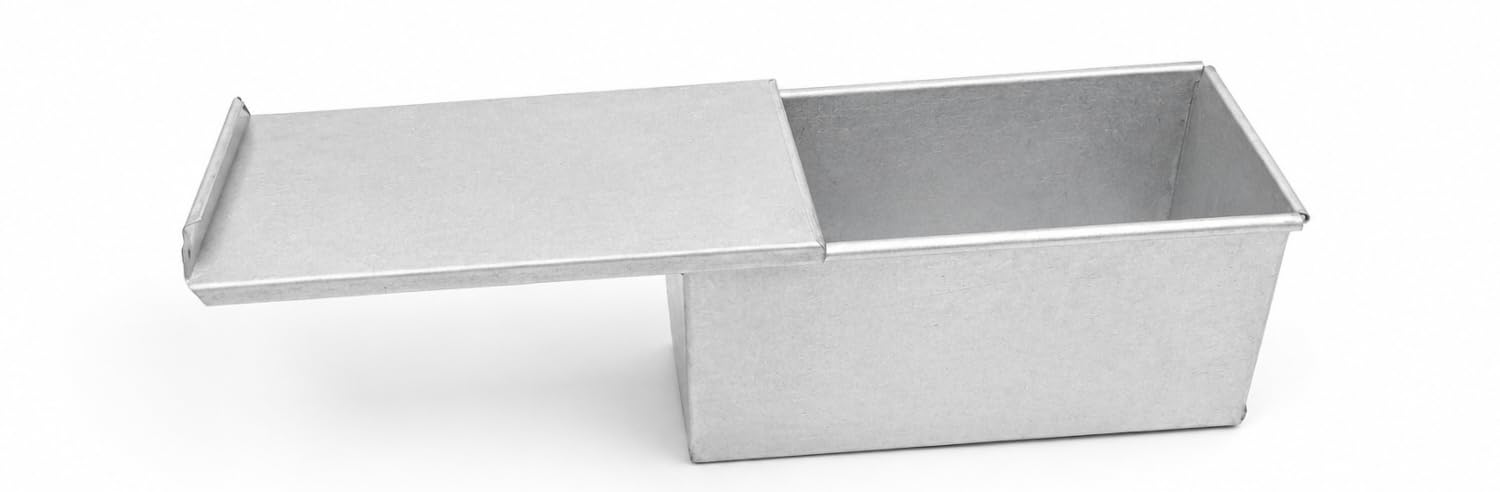 Bread Mould with Lid Silver | Includes Lid, Aluminium Construction, Rectangular Shape, For Bread Baking, Pack of 1-image-31