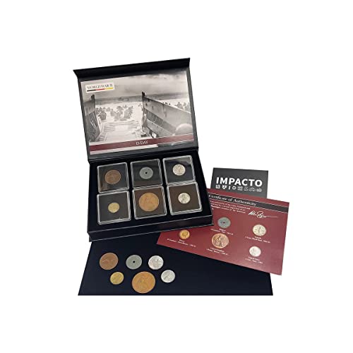 Monedas Auténticas de Colección en Estuche - Segunda Guerra Mundial - Colección Dia D (1944) - Monedas Antiguas inspeccionadas por Expertos - Incluye Certificado de Autenticidad Cover
