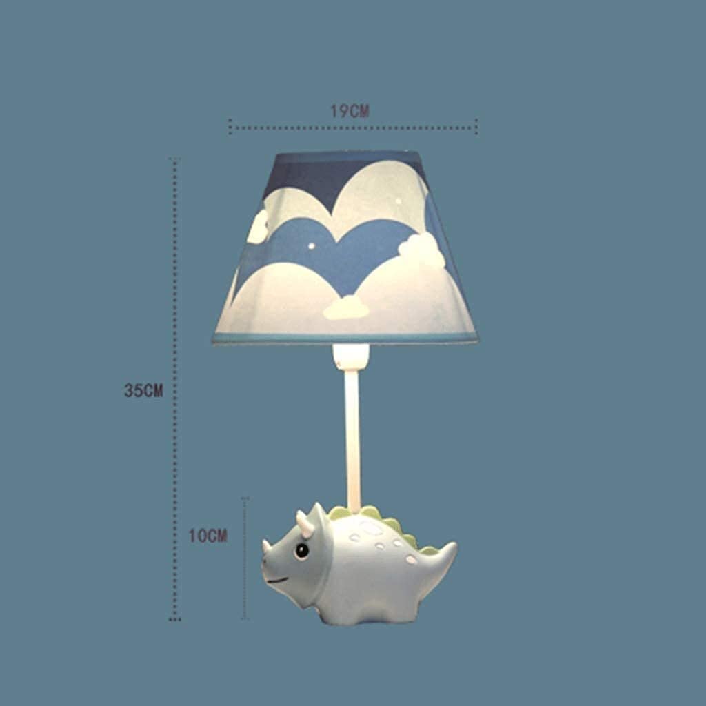 CCXXYGWJ Lámpara de Escritorio habitación Dibujos Animados Dinosaurio Azul Dormitorio lámpara de Noche Creativo cálido romántico Lindo Blando Joven Decorativo