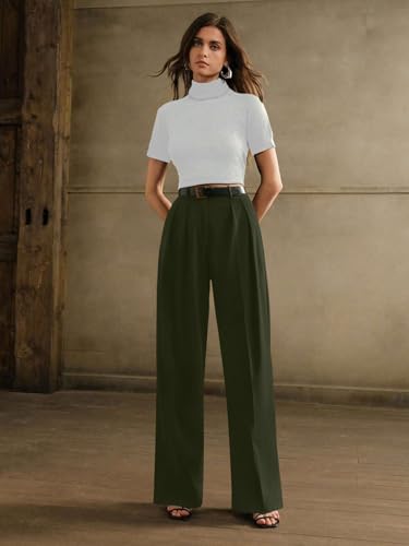 Image of GRECIILOOKS Trousers for Woman | Womens High Rise High Waist Flared Korean Style | Formal Pant for Women Office Wear| Track Pants for Womans Elegant for College & Events (Available in Plus Size)