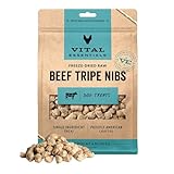 Vital Essentials Beef Tripe Nibs Dog Treats, 14 oz | Freeze-Dried Raw | Single Protein | Premium Quality High Protein Training Treats | Grain Free, Gluten Free, Filler Free