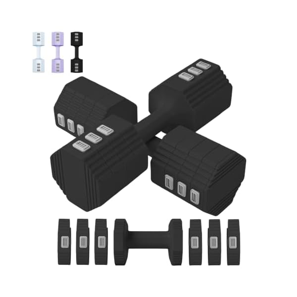 Adjustable Dumbbells Set for Women Men (11LB/15.4LB Pair)