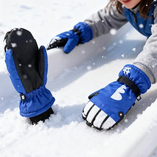 Mawjom Kids Winter Warm Ski Gloves - Outdoor Mittens for Girls Boys 4-8 Years - Image 4