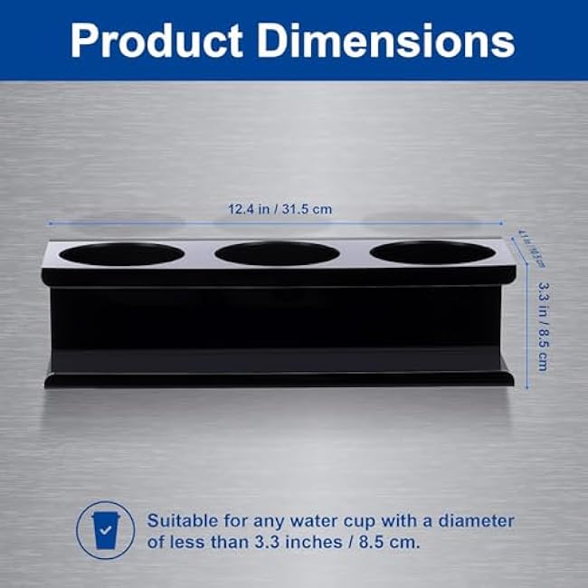 Magnetic Stanley Cup Holder for Fridge ¨C Acrylic Magnetic Tumbler Organizer Rack, Cup Shelf for Water Bottles, Heavy Duty Magnet Stanley Cup Storage Organizer 2PC (Black)