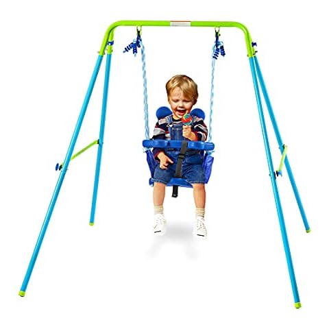 HLC Outdoor Indoor Swing for Toddlers Garden Swing with Frame Indoor or Backyard Outdoor Suitable for toddlers age 9-36 months ,Max 25KG Cover