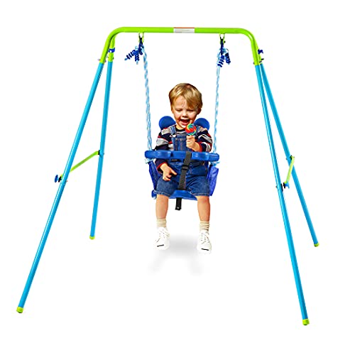 Silla Columpio para bebé HLC con Marco, Juego de Asiento Columpio de jardín para niños pequeños, para Interiores o Exteriores, Edad Adecuada de 9 a 36 Meses, máximo 25 KG Cover