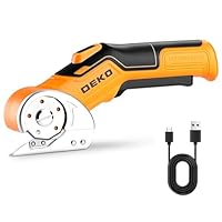 3.7 V kartonschneider: DEKOPRO Multifunktionale Elektrische Schere - Schneiden Sie Karton mit Stärke und sind für Materialien wie Stoff,Leder,Teppiche und Kunststoff, gelb geeignet(Gelb)