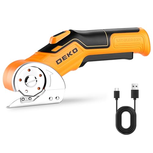 Taglierina Elettrica Forbici Elettriche : DEKOPRO 3.7V Forbice per Potatur Cordless Multifunzione Taglierino Cesoie - Potenti in Taglio, Ideali per Cartone, Tessuti, Pelle, Tappeti e Plastica