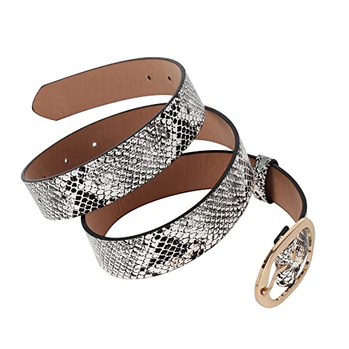 Monique Women Snakeskin Print Skinny Thin Faux Leather Belt Jeans Pants Dress Waist Belt #TOP2