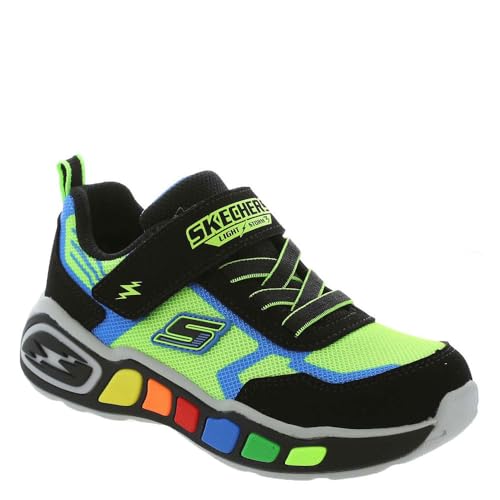 Skechers Kids Boys Play Scene - Storm Brights Sneaker, Lime/Black, 7 Toddler
