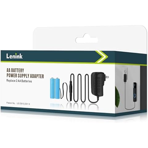 Lenink AC Power Supply Adapter for AA Battery, Replace 2 AA Battery for Pumpkin Lantern, LED Light, Thermostat, Table Lamp, Motion Sensor Trash Can (Black) Cover