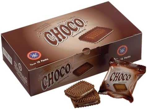 KFMB Choco Sandwich Biscuits 18pcs x 15g – No Soya, No Artificial Additives, Balanced Sugar – Creamy Chocolate Filling, Crispy & Perfect for Tea Time & Kids Snacks