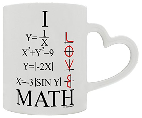 Mathlete I Love Math Graphs Functions Trigonometry Heart Handle Gift Coffee Mug Tea