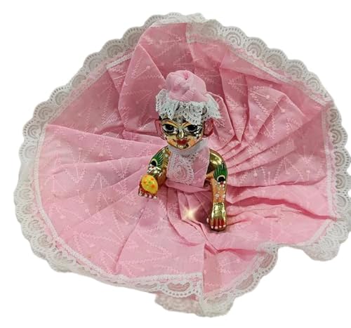Image of Partish Laddu Gopal Summer Dress with Pagdi (Pack of 4) l Ladoo Gopal Cotton Dress l Kanha Ji Poshak Size 0 1 2 3 4 5 6 (Design J, Size 6)