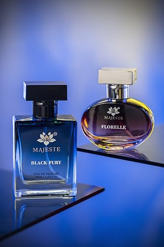 Image of Black Fury & Florelle by APS Majeste PACK for Men -Women, Best Of Men Perfume Combo - 4 x 50ml (2Black Fury &2 Florelle) | Long Lasting | Perfume For Women |Perfume for Men