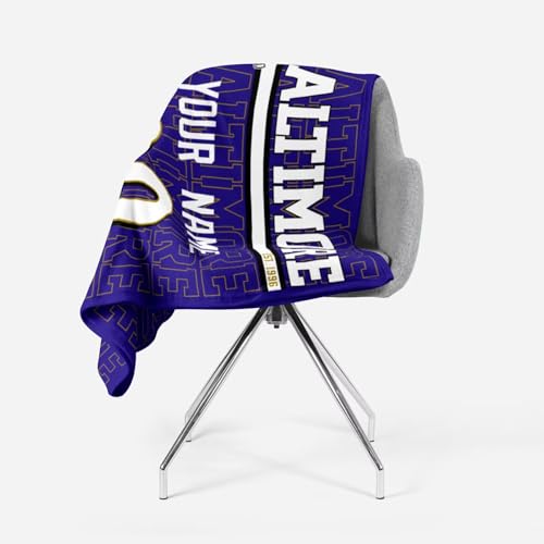 Image of ANTKING Baltimore Throw Blanket for Men Women Boy Custom Name and Number Gifts