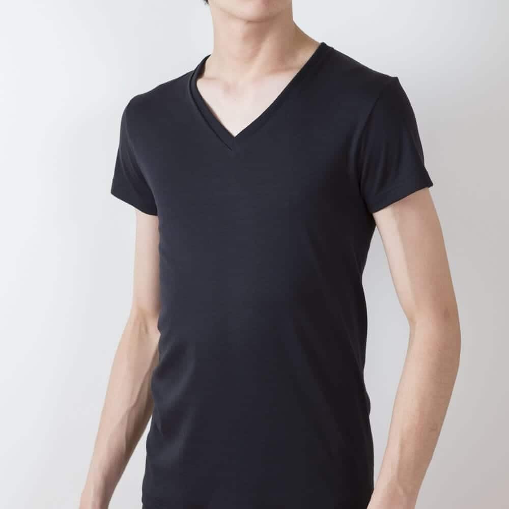 Amazon | [グンゼ] Vネック Tシャツ V首 the 綿100% 半袖 消臭 メンズ