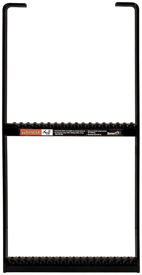 Buyers Products 5232412 Two-Rung Steel Truck Step with 2-Inch Deep Perforated Anti-Slip Rungs, Black Powder-Coated Finish, Bolt-On or Weld-On Installation for Trucks Trailers and Equipment