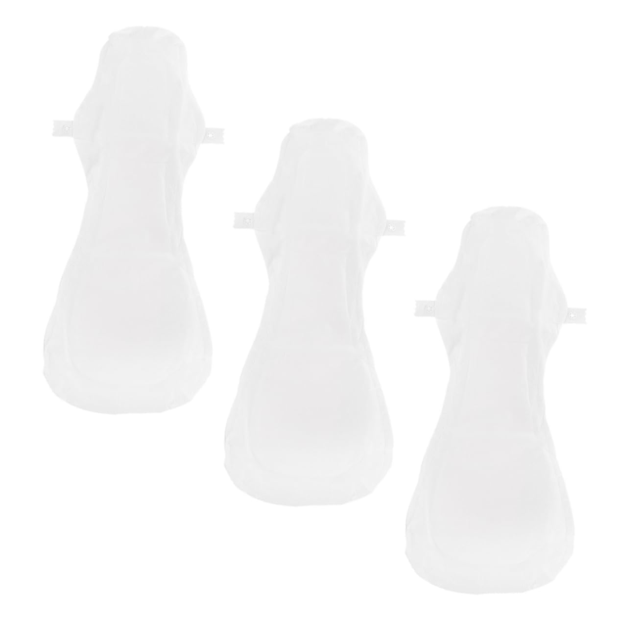 Gogogmee 3pcs Menstrual Cloth Sanitary Napkin Absorbent Sanitary Washable Menstrual Cloth Sanitary Napkins with Wings Resuable Feminine Maternity Panties White Cotton