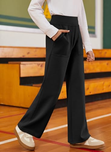 blibean Tween Girls Bell Bottom Pants School Uniform Stretchy Leggings Size 6-15 Years4